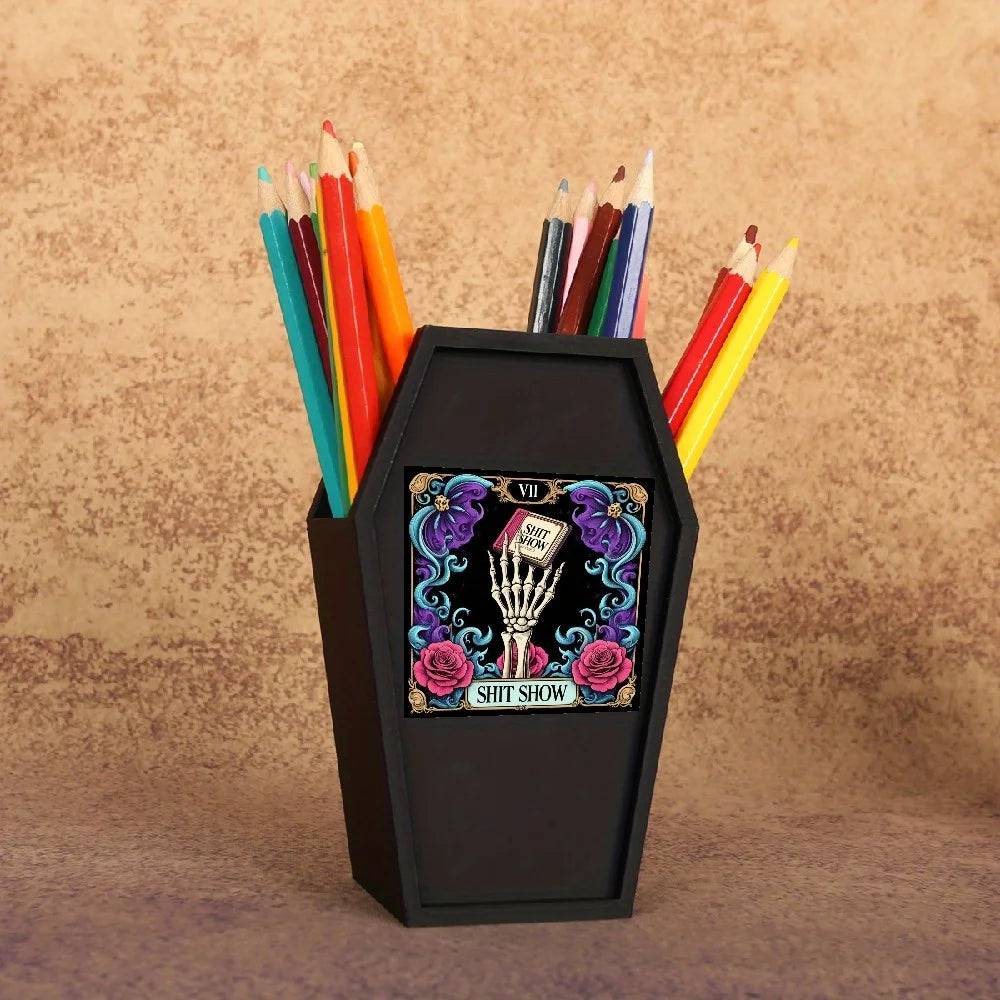 Halloween Grave Cartoon Makeup Brush and Pen Organizer