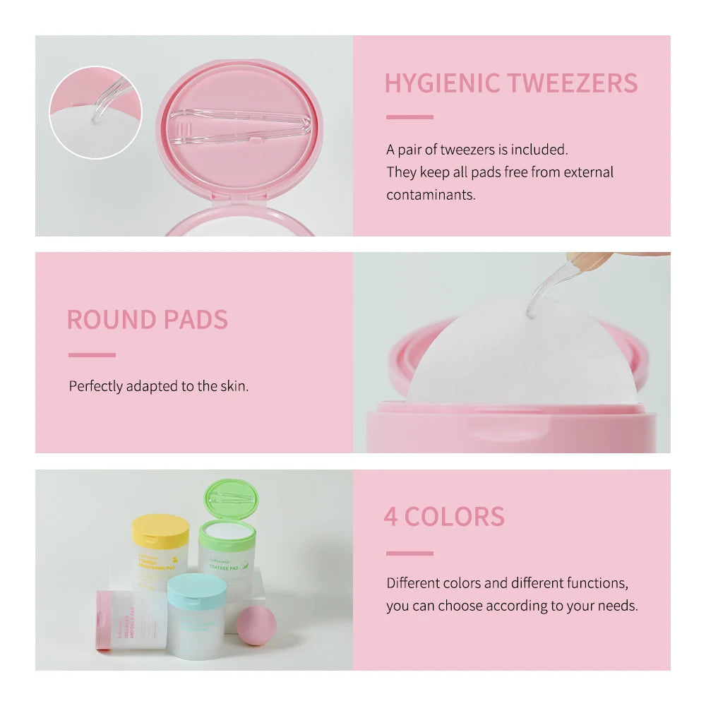 80 Sheets/ 100ml Toner Cotton Pads For All Skin Types, Tighten Skin Improve Fine Lines, Calm Balance Acne And Sensitive Skin