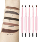 Eyebrow Pencil Waterproof Natural Long Lasting Smooth Blendable High Pigment Brow Pencil Eye Makeup Pink Box Custom Logo 10pcs