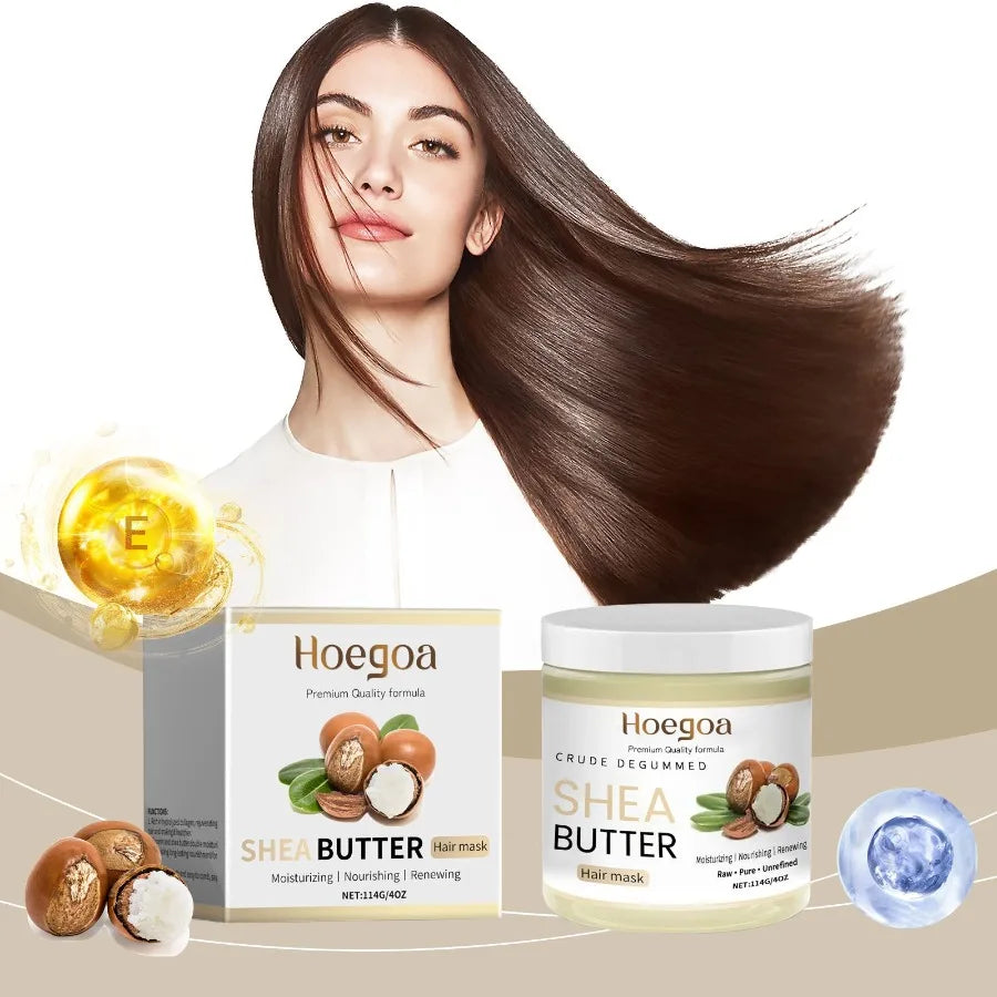 Hoegoa Shea Butter Moisturizing Hair Care Mask Moisturizes Hair Improves Dry Hair And Softens Hair Care Mask