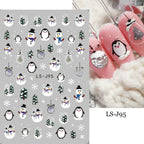 9 Sheets Christmas Nail Art Stickers Multi Pattern Christmas Snowflake Nail Art Stickers Suitable for Nails Art Decorations