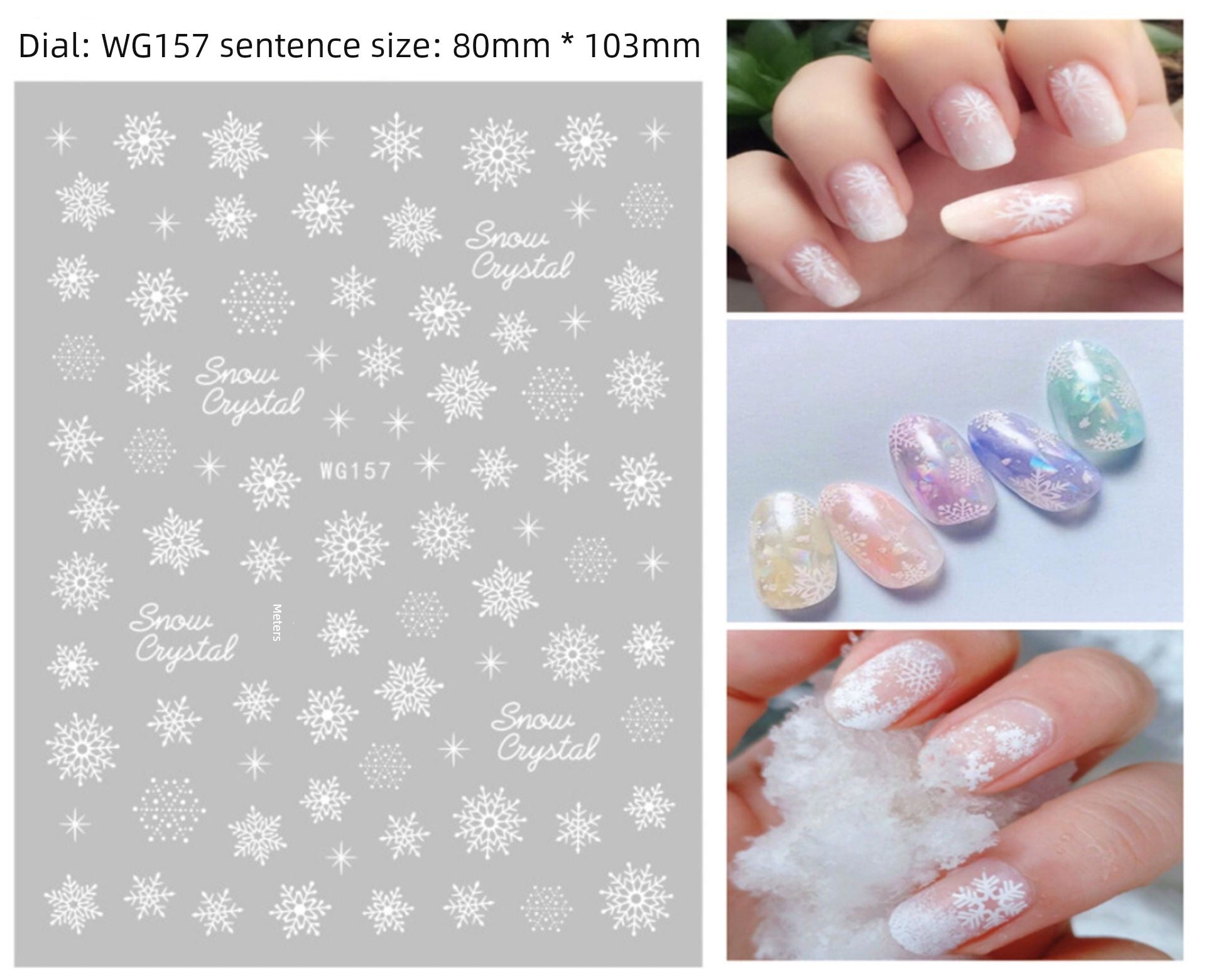 Manicure Christmas Stickers Old Elk White Snowflake Nail Decals Waterproof Ultra-Thin Three-Dimensional Self-Adhesive Adhesive