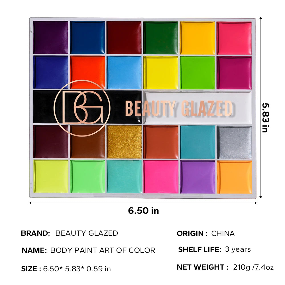 Halloween Face&Body Paint Tray,Rainbow Colorful Oil-Soluble Face Makeup Painting Palette for Festivals,Parties&Butterfly Makeup