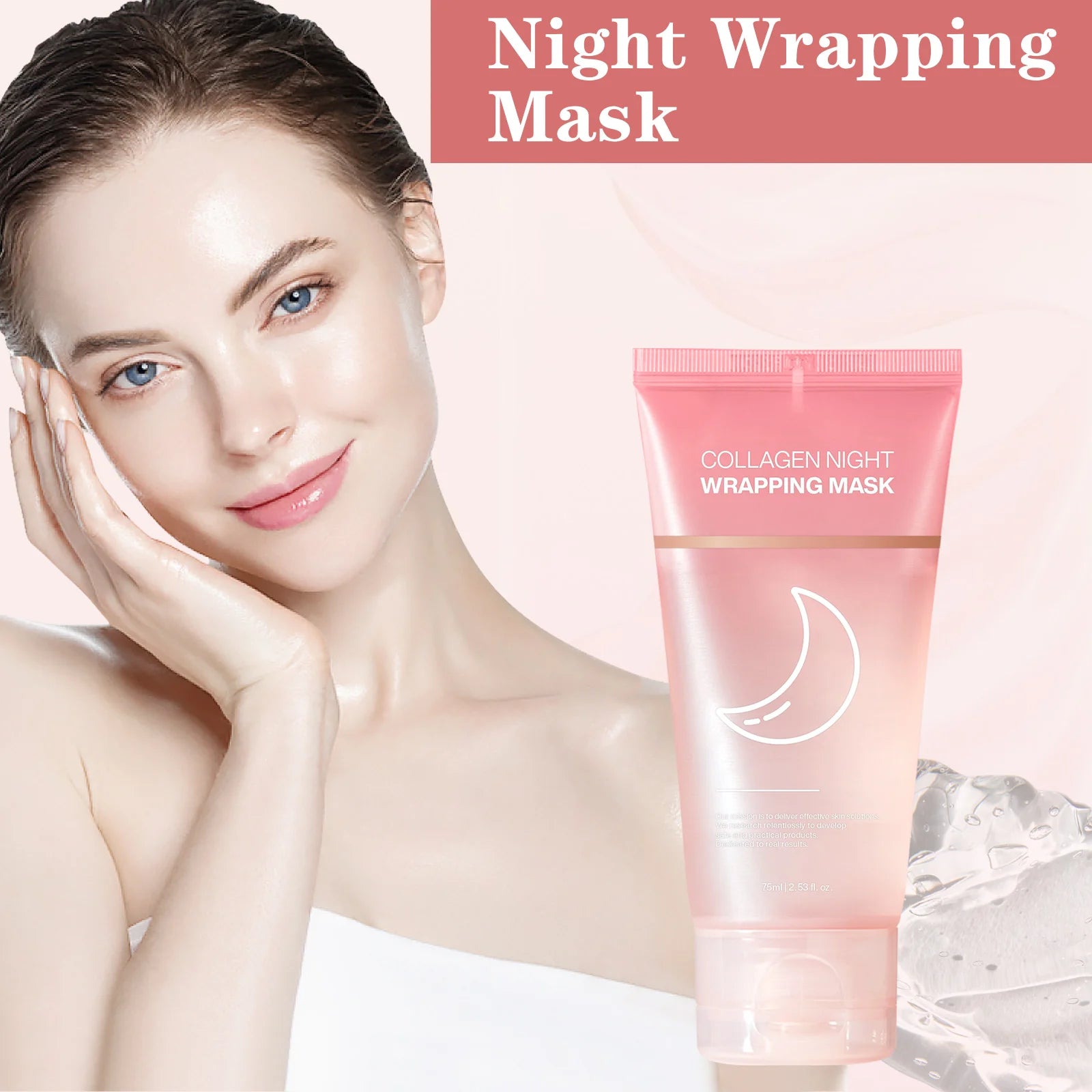Collagen Night Wrapping MaskReduces Sagging & Dullness Hydrolyzed  Elasticity Hydration Skin Care for All Skin Types