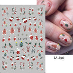 9 Sheets Christmas Nail Art Stickers Multi Pattern Christmas Snowflake Nail Art Stickers Suitable for Nails Art Decorations
