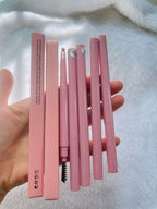 Eyebrow Pencil Waterproof Natural Long Lasting Smooth Blendable High Pigment Brow Pencil Eye Makeup Pink Box Custom Logo 10pcs