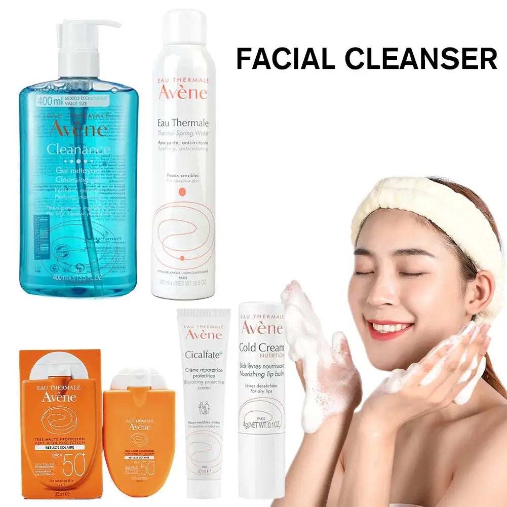 Deep Cleansing Facial Cleanser Removes Face Dirt Cleanser Whitening Cold Cream SPF 50+ Sunscreen Moisturizing Toner Skin Care