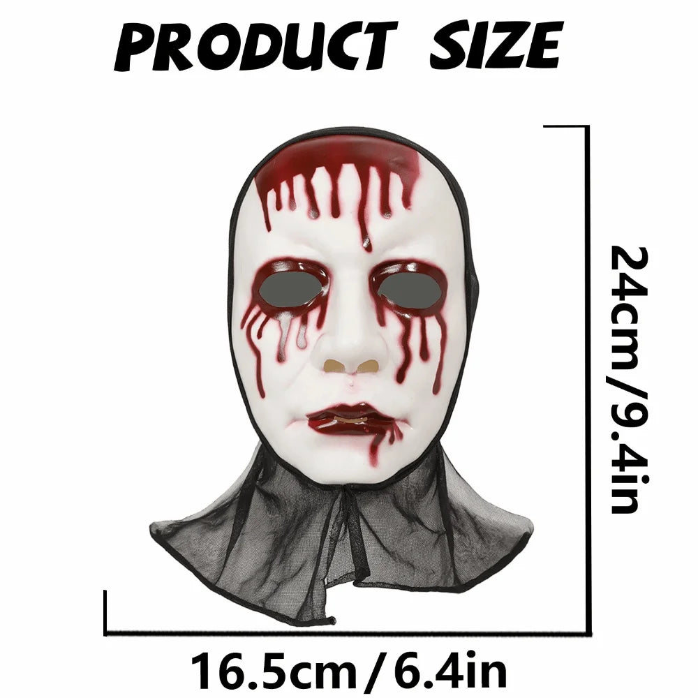 Scary Makeup Scary Look Halloween Mask Realistic Blood Plastic Party Costume Props Reusable Blood Scar Mask Theater Show