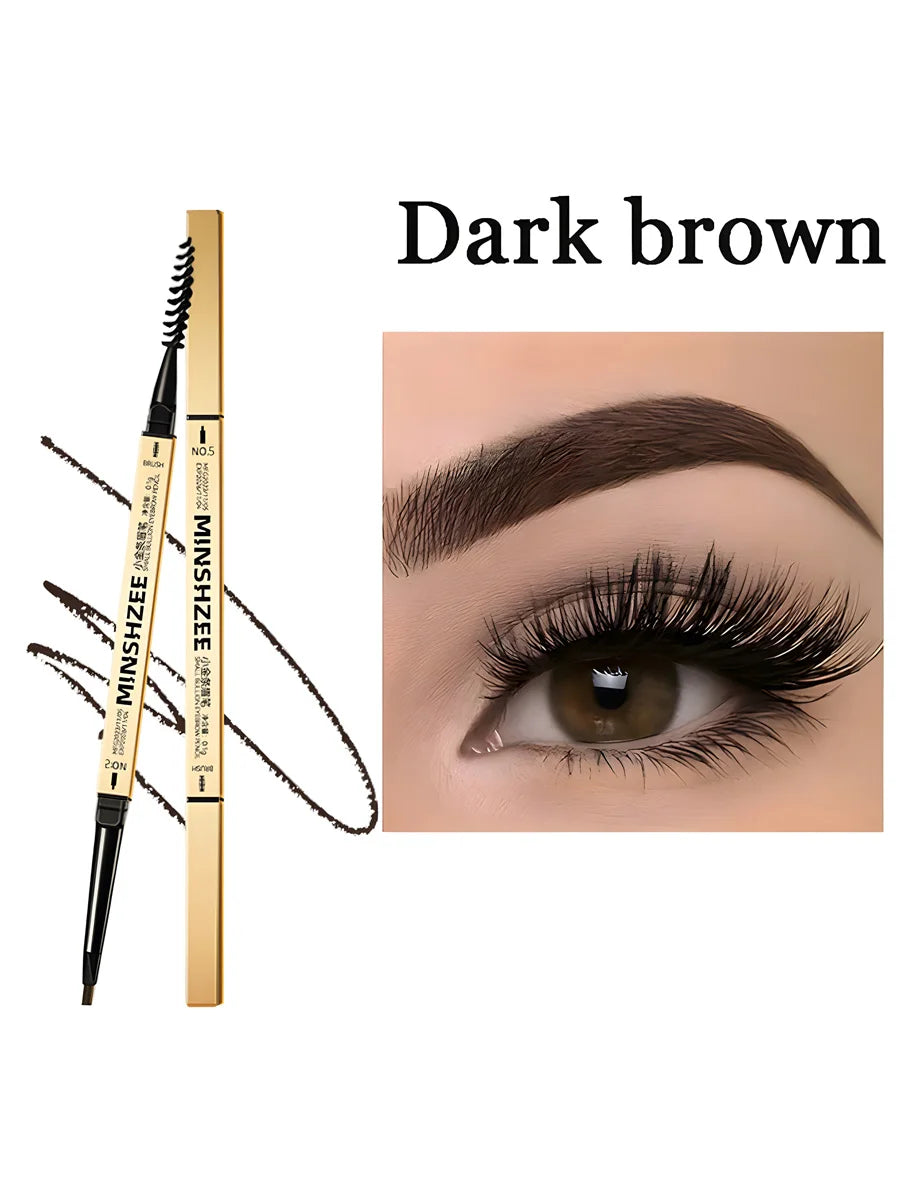 Double headed eyebrow pencil, extremely fine, waterproof, sweat resistant, and long-lasting