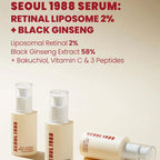 Korean Skin Care Seoul 1988 Vitamin C Wrinkle Care 4% Retinol Ginseng Serum Firm Fine Lines Eye Cream  Moisturizing Brighten Set