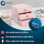 iDesign Plastic 3Drawer Jewelry Box Compact Storage Organization Drawers Set for Cosmetics Dental Supplies Hair Care Bathroom O