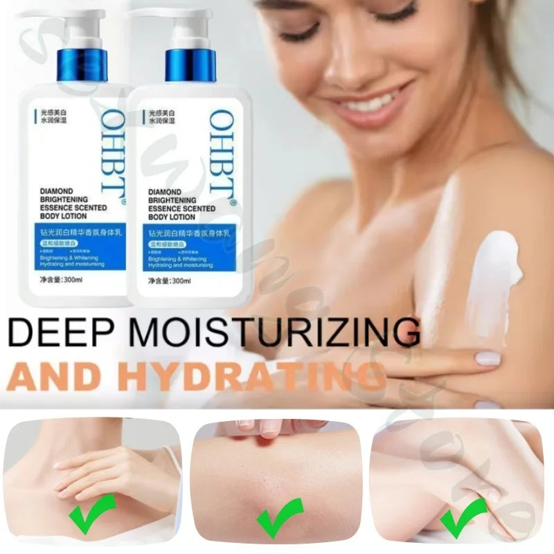 300g OHBT body lotion nourishes and cares for the skin to improve acne, rough and dry skin texture is refreshing and not greasy