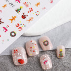 9 Sheets Christmas Nail Art Stickers Multi Pattern Christmas Snowflake Nail Art Stickers Suitable for Nails Art Decorations