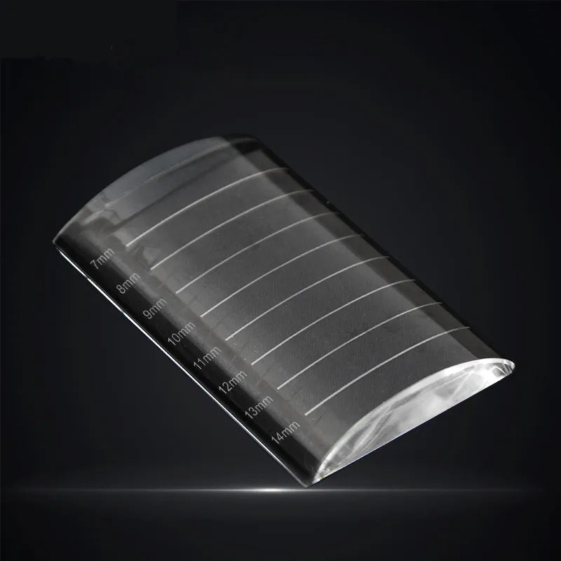 NATUHANA Crystal Glass U Curved Straight Stand False Eyelashe Holder Transparent Glue Tray Eyelash Extension Pallet Makeup Tool