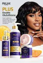 AILKE Glutathione PLUS Bleaching Skin Care Set, Moisturizing, Even Skin Tone, Improve Dark and Black Skin, Reduce Spots