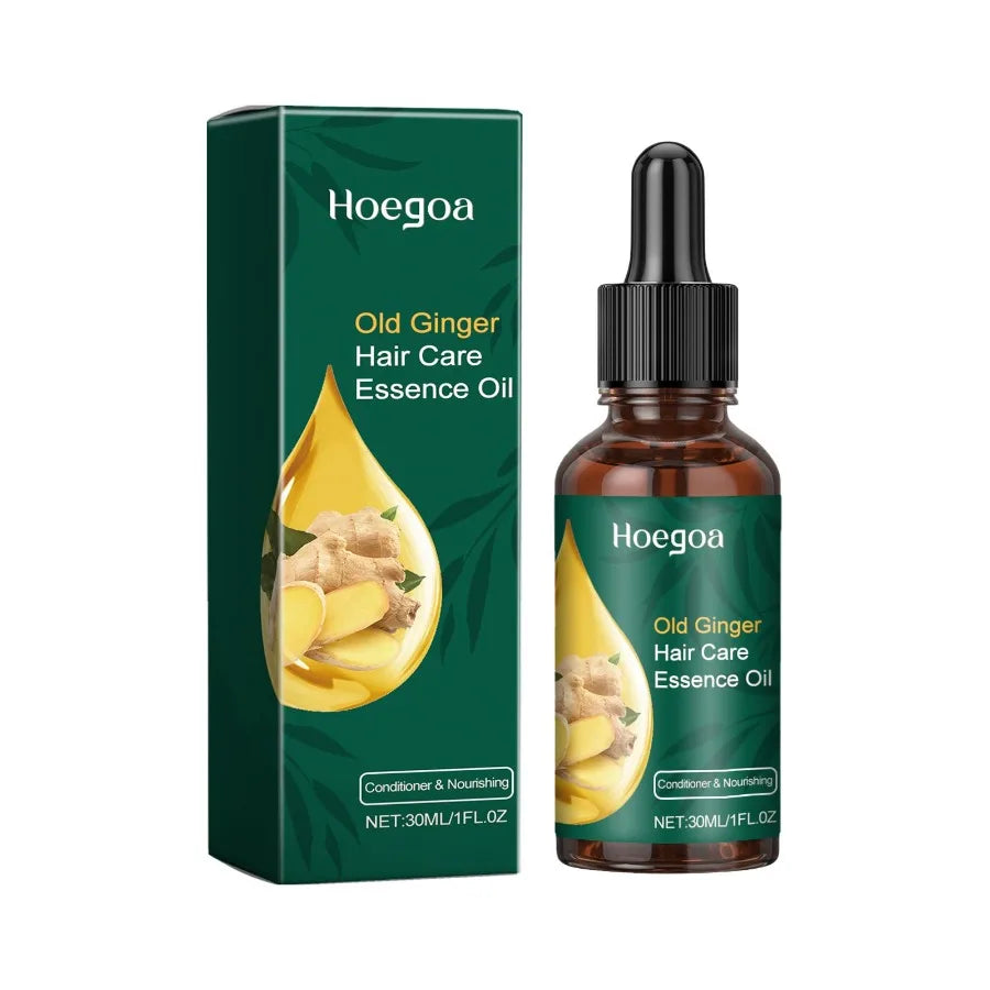 Hoegoa Old Ginger Hair Care Essence Oil Moisturize Hair Roots Repair Frizzy Knot Supple Strong Thick Hair