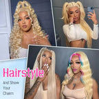 30 40 42Inch Blonde Body Wave Lace Front Wig 13x4 13x6 Human Hair Wig 613 Pre Plucked HD Transparent Lace Frontal Wigs For Women