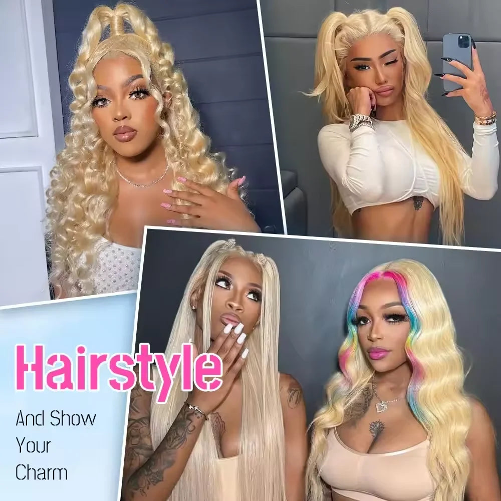 30 40 42Inch Blonde Body Wave Lace Front Wig 13x4 13x6 Human Hair Wig 613 Pre Plucked HD Transparent Lace Frontal Wigs For Women