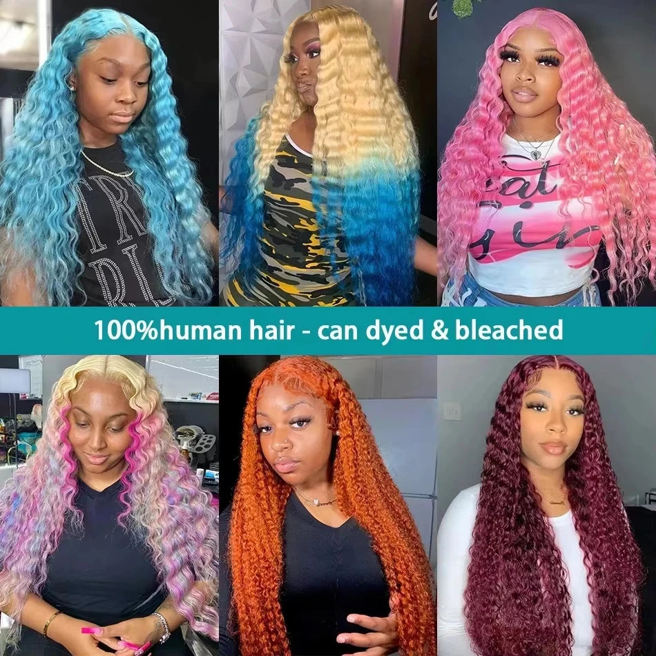 30 Inch 200 Density Curly Wigs 613 Hd Lace Frontal Wig 13x6 13x4 Deep Wave Lace Front Wig Human Hair Brazilian Hair For Women