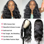 Upgrade V Part Body Wave Wig 200% Density 32 Inches Brazilian Glueless Wig 100% Human Hair Easy Install Natural Black Women Hair