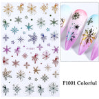 1PCS 3D Laser Snowflake Snowman Nail Stickers Winter Christmas Nail Art Decoration Gold Silver Christmas Tree Nail Art Stickers