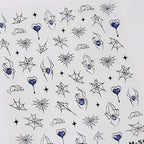 Halloween 5D Nail Art Stickers Sweet Pink Heart-Shaped Pumpkins Black Cat Bat Flocks Ghosts Skeleton Manicure Decal for Girls