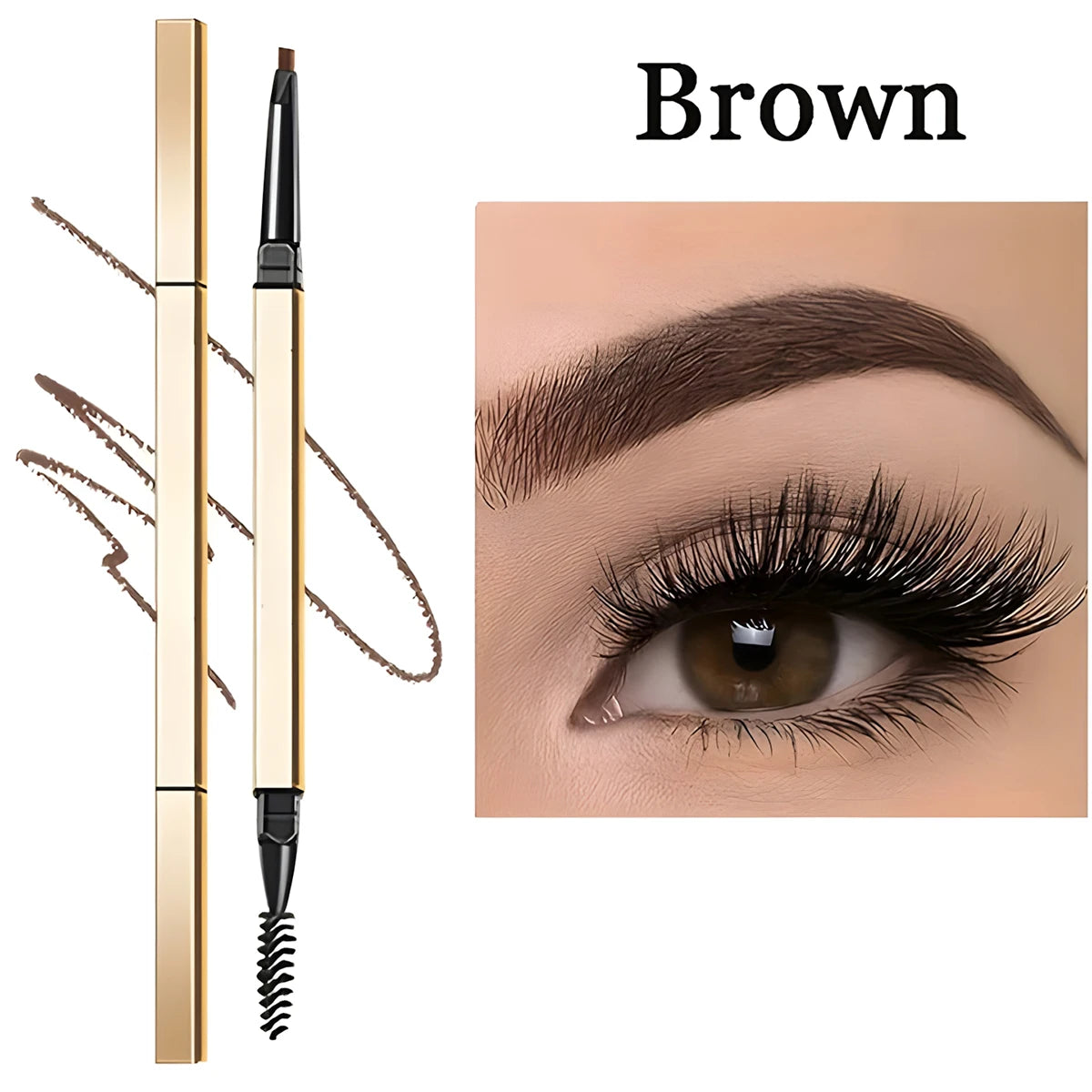 Double headed eyebrow pencil, extremely fine, waterproof, sweat resistant, and long-lasting