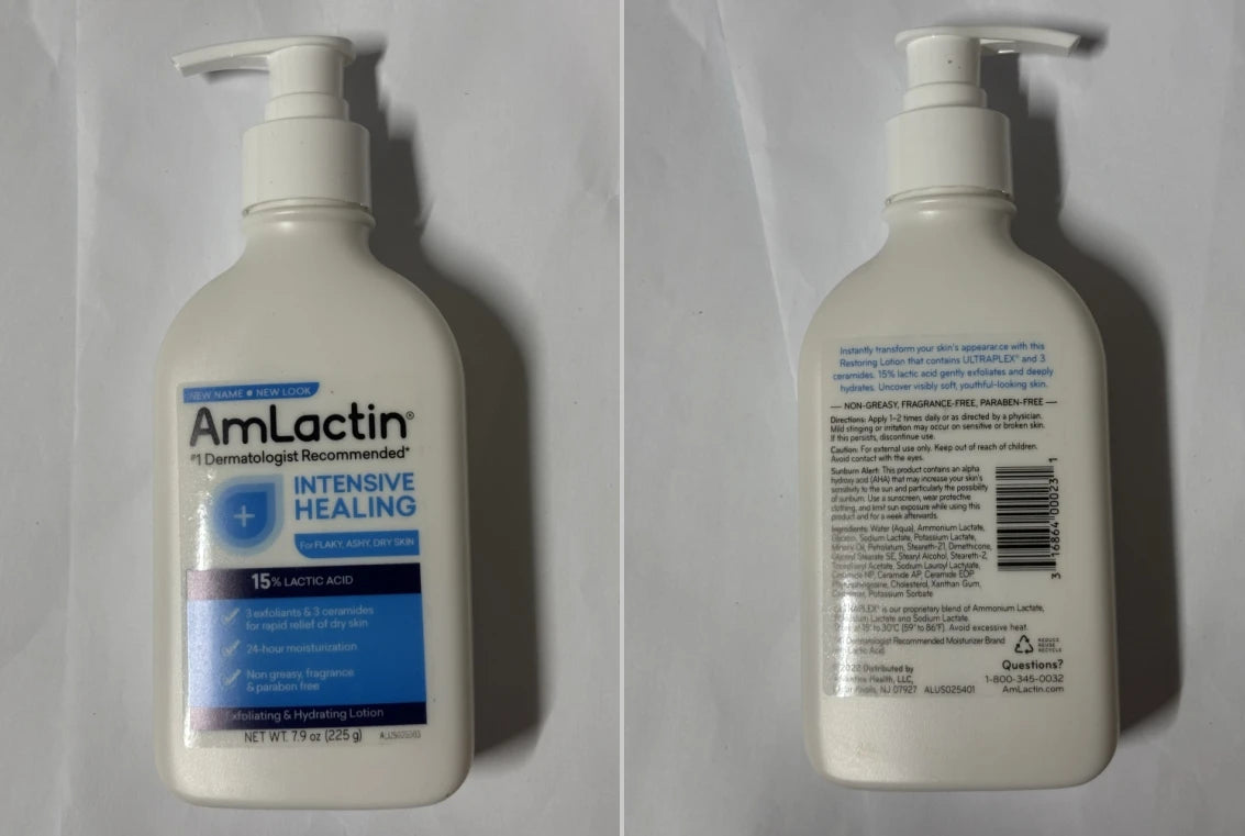 AmLactin Daily Moisturizing Body Lotion Nourish Lotion Hydrating Intensive Healing Nourish Lotion Smoothes Rough Dry Skin