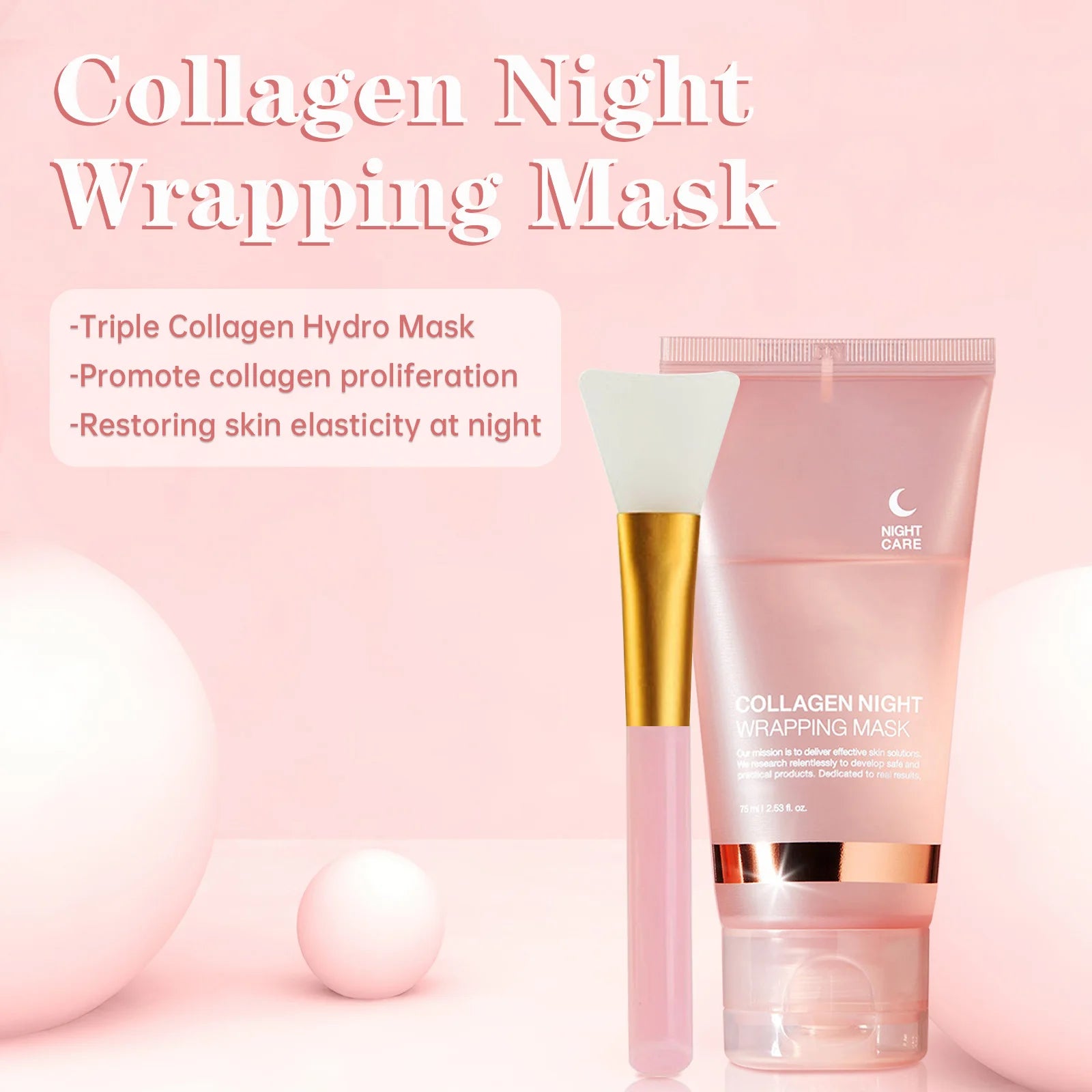 Collagen Night Wrapping MaskReduces Sagging & Dullness Hydrolyzed  Elasticity Hydration Skin Care for All Skin Types