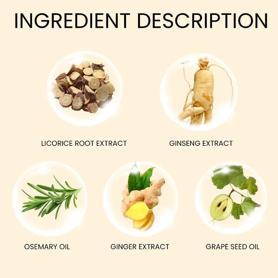 OUHOE Ginseng Massage Essence Moisturizes Scalp Strengthens Hair Prevents Loss Hair Care Essence