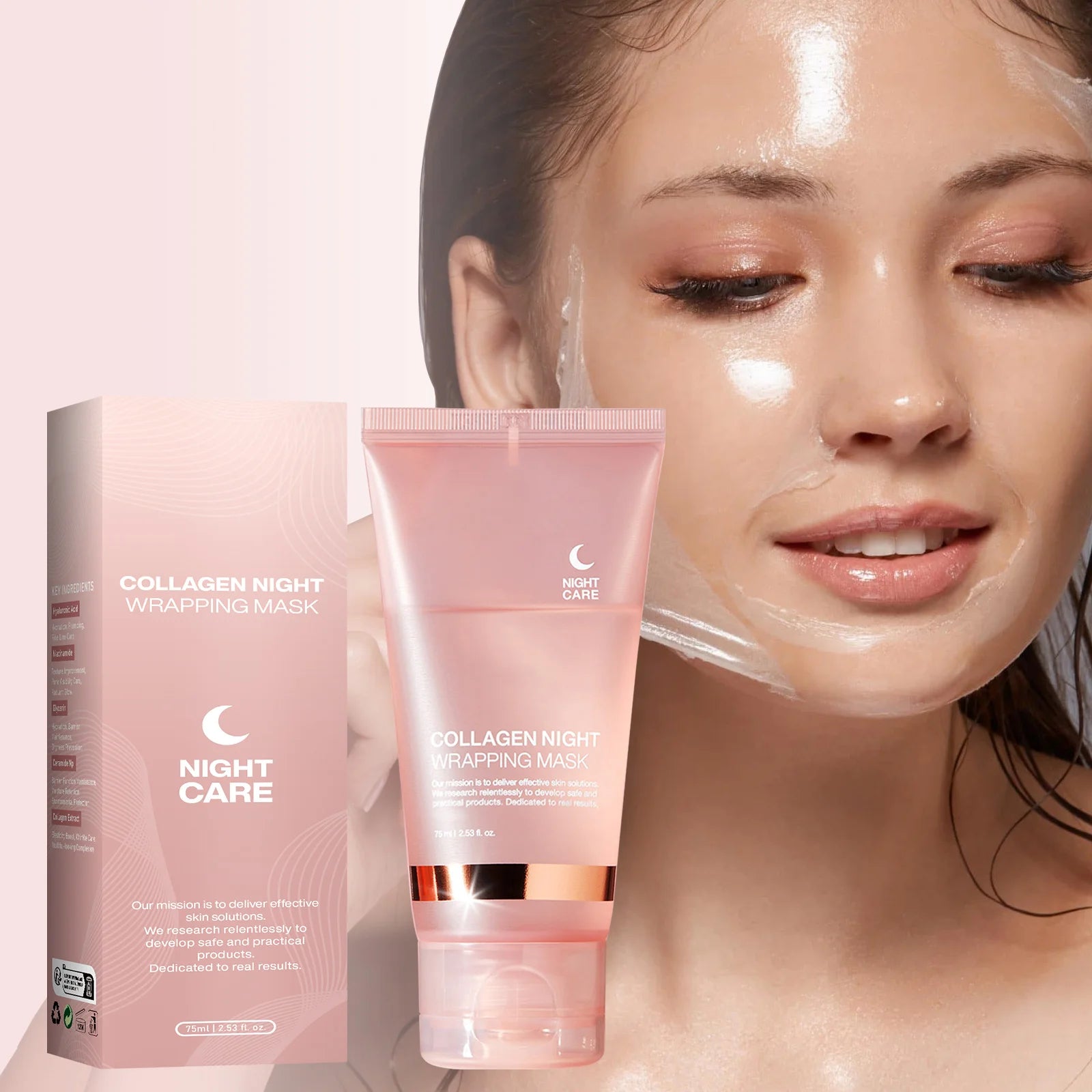 Collagen Night Wrapping MaskReduces Sagging & Dullness Hydrolyzed  Elasticity Hydration Skin Care for All Skin Types