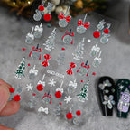 1/2PC 5D Christmas Santa Claus Elk Nail Art Stickers Snowflake New Year Cartoon Nail Decor Decals Xmas Adhesive Manicure Sliders