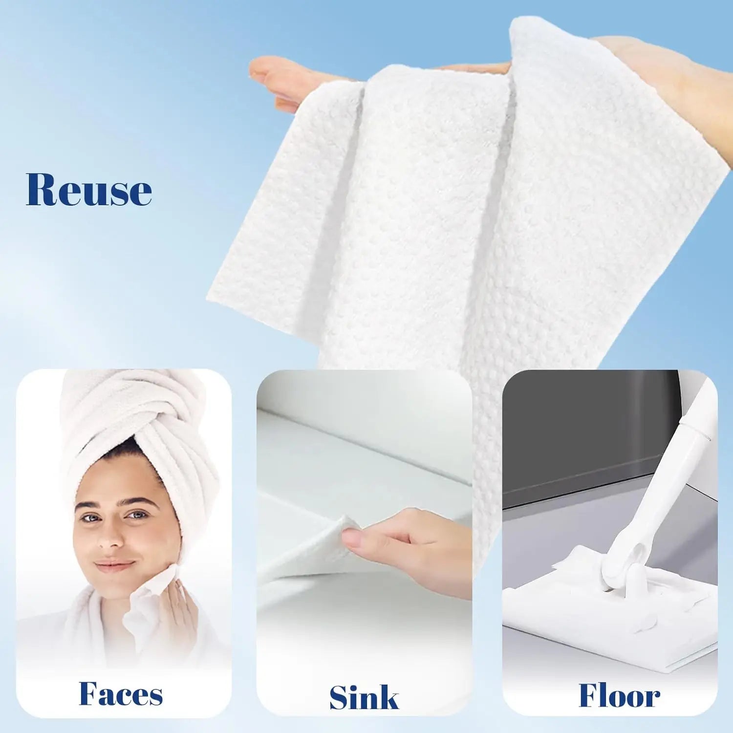26*30cm Box Disposable Facial Cleansing Towel Thickeneded Large Size Cleansing Skin Suitable for All Skin Types Unisex 40 Pumps/Box