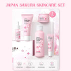 5/3pcs/Set Sakura Skin Care Sets Face Cream Serum Toner Facial Cleanser Sunscreen Eye Cream Gift Box Face Skin Care Set Product