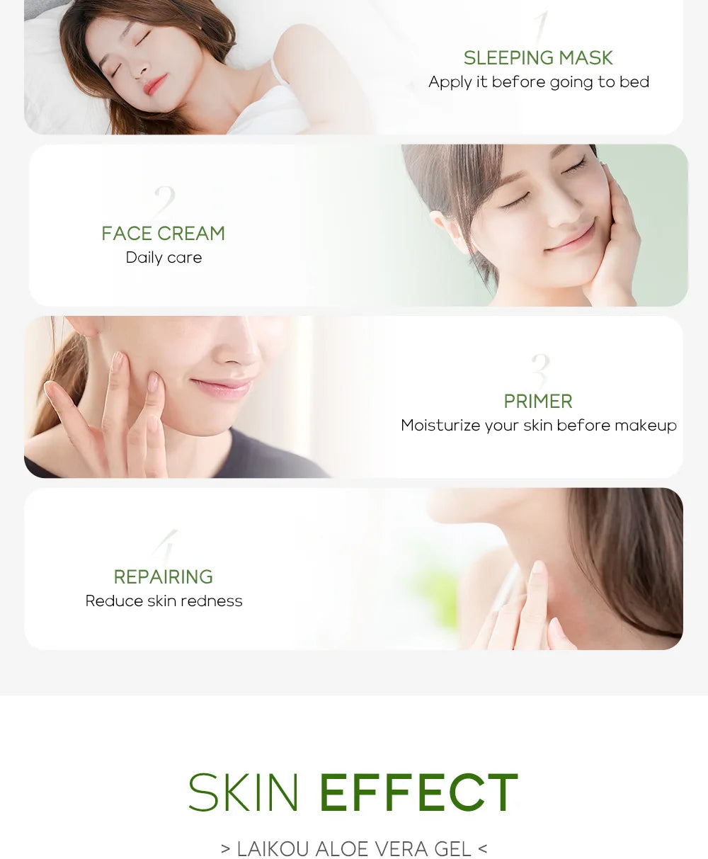 LAIKOU Aloe Vera Gel Face Cream Hyaluronic Acid Moisturizing  Refreshing and Non-sticky Cream Skin Care