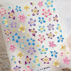 Halloween 5D Nail Art Stickers Sweet Pink Heart-Shaped Pumpkins Black Cat Bat Flocks Ghosts Skeleton Manicure Decal for Girls