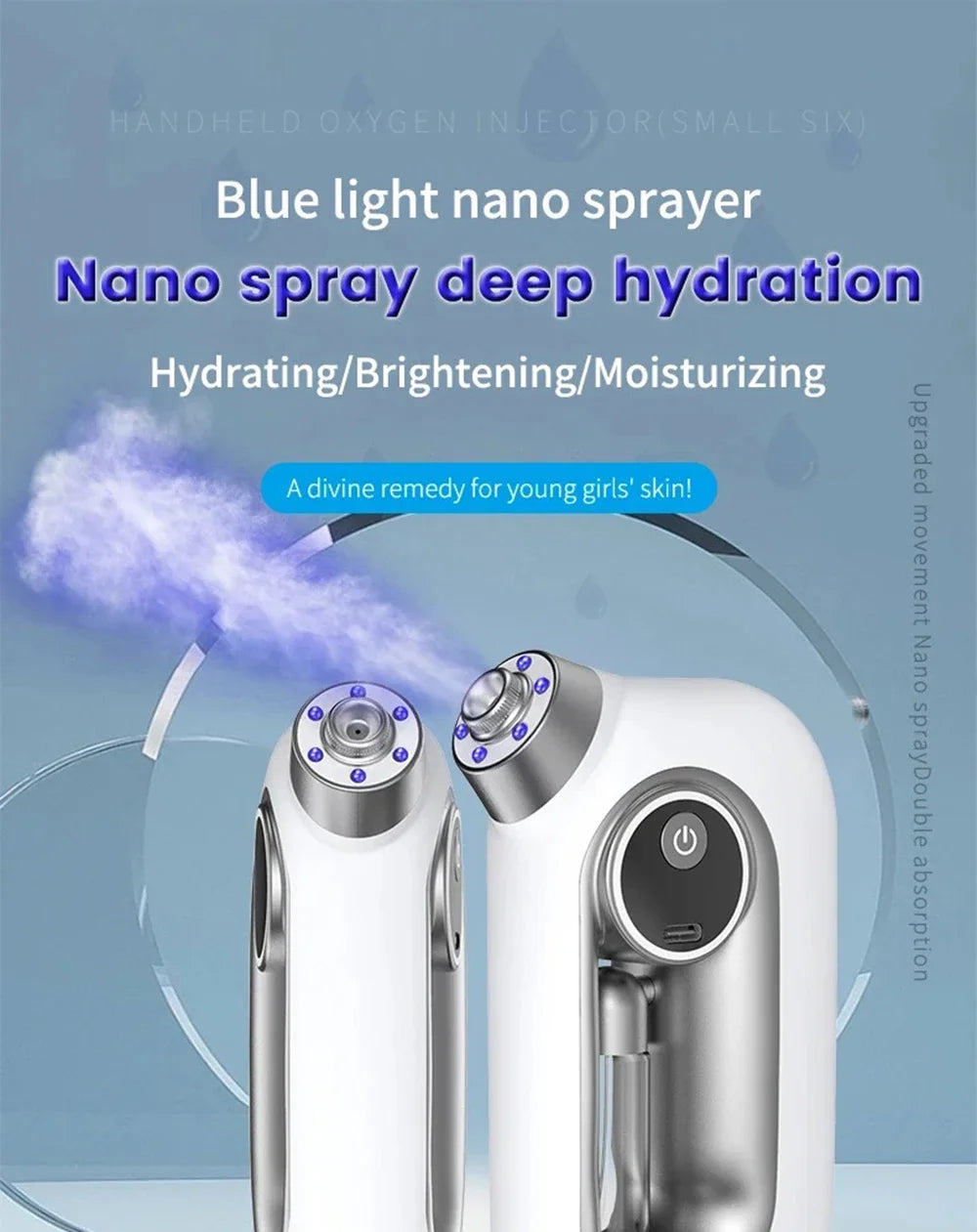 Facial Skin Moisturizing Mist Sprayer Airbrush Facial Deep Cleaning Oxygen Injector Sprayer Cordless Air Brush Compressor