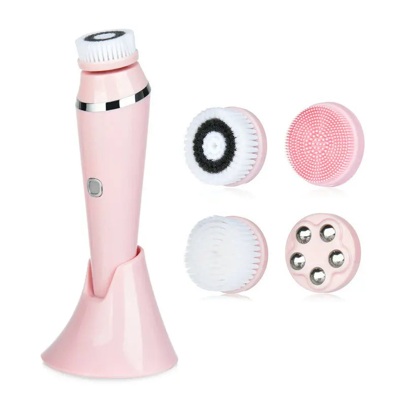 Facial Cleansing Brush 4 in 1 Electric Rechargeable Waterproof Rotating Face Cleaner Deep Pore Cleansing Skin Care Tool