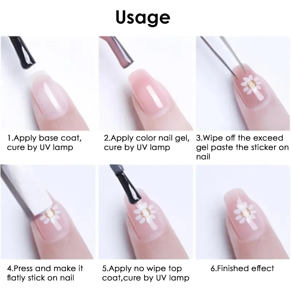 2pcs Gold Silver Christmas 3D Nail Stickers Reflective Glitter Xmas Tree Gingerbread Snowflakes Adhesive Decals Winter Manicure