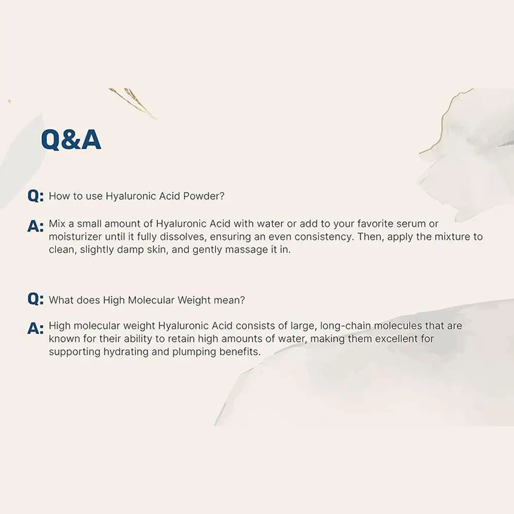 100g Hyaluronic Acid Powder, Deep moisturizing ,Moisturizing and Whitening,top Cosmetic Ingredients Anti-aging Food Grade