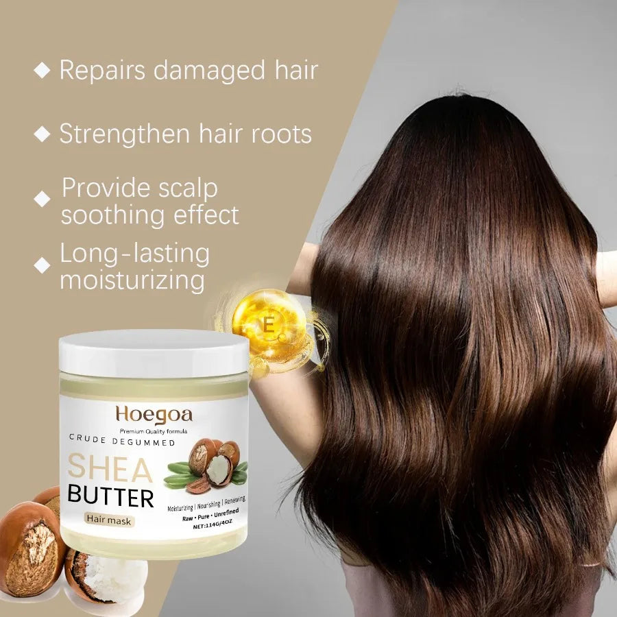 Hoegoa Shea Butter Moisturizing Hair Care Mask Moisturizes Hair Improves Dry Hair And Softens Hair Care Mask