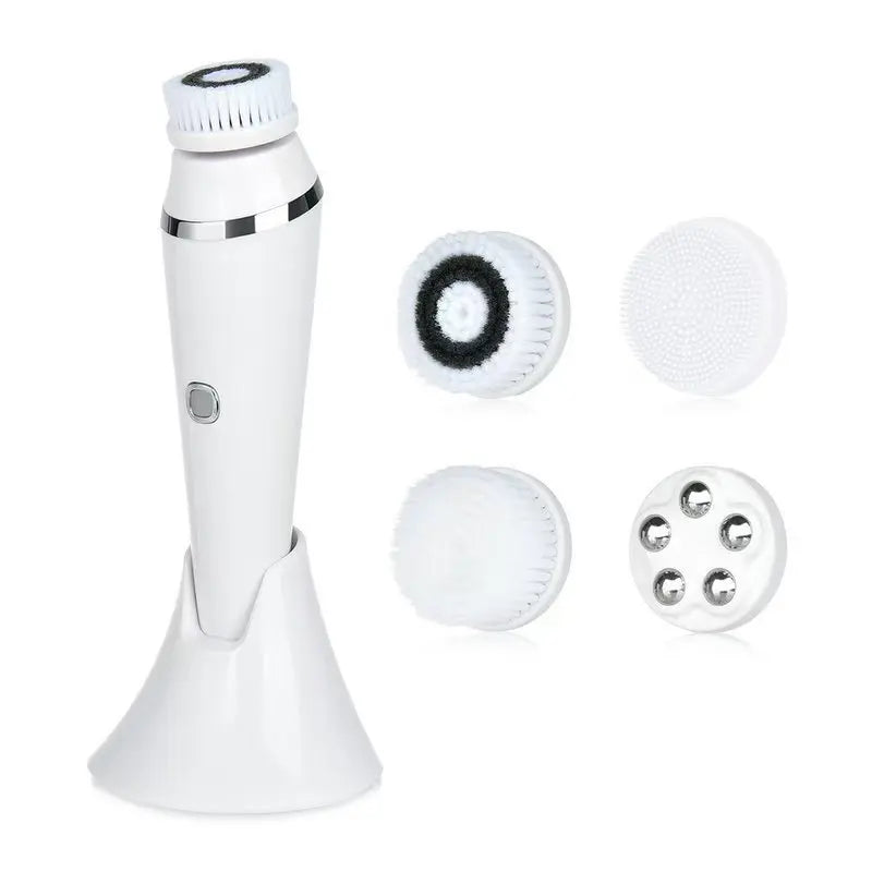 Facial Cleansing Brush 4 in 1 Electric Rechargeable Waterproof Rotating Face Cleaner Deep Pore Cleansing Skin Care Tool