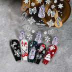 1/2PC 5D Christmas Santa Claus Elk Nail Art Stickers Snowflake New Year Cartoon Nail Decor Decals Xmas Adhesive Manicure Sliders
