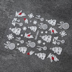 1/2PC 5D Christmas Santa Claus Elk Nail Art Stickers Snowflake New Year Cartoon Nail Decor Decals Xmas Adhesive Manicure Sliders
