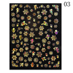 1PCS 3D Laser Snowflake Snowman Nail Stickers Winter Christmas Nail Art Decoration Gold Silver Christmas Tree Nail Art Stickers