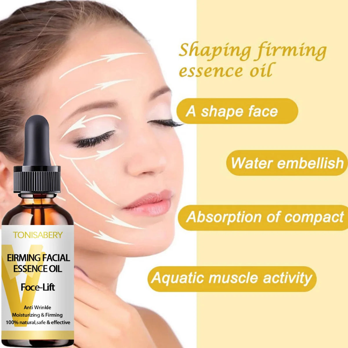 Facial essence instant facial oil V Facial essential oil lifts, tightens, slims, nourishes and protects skin effectively