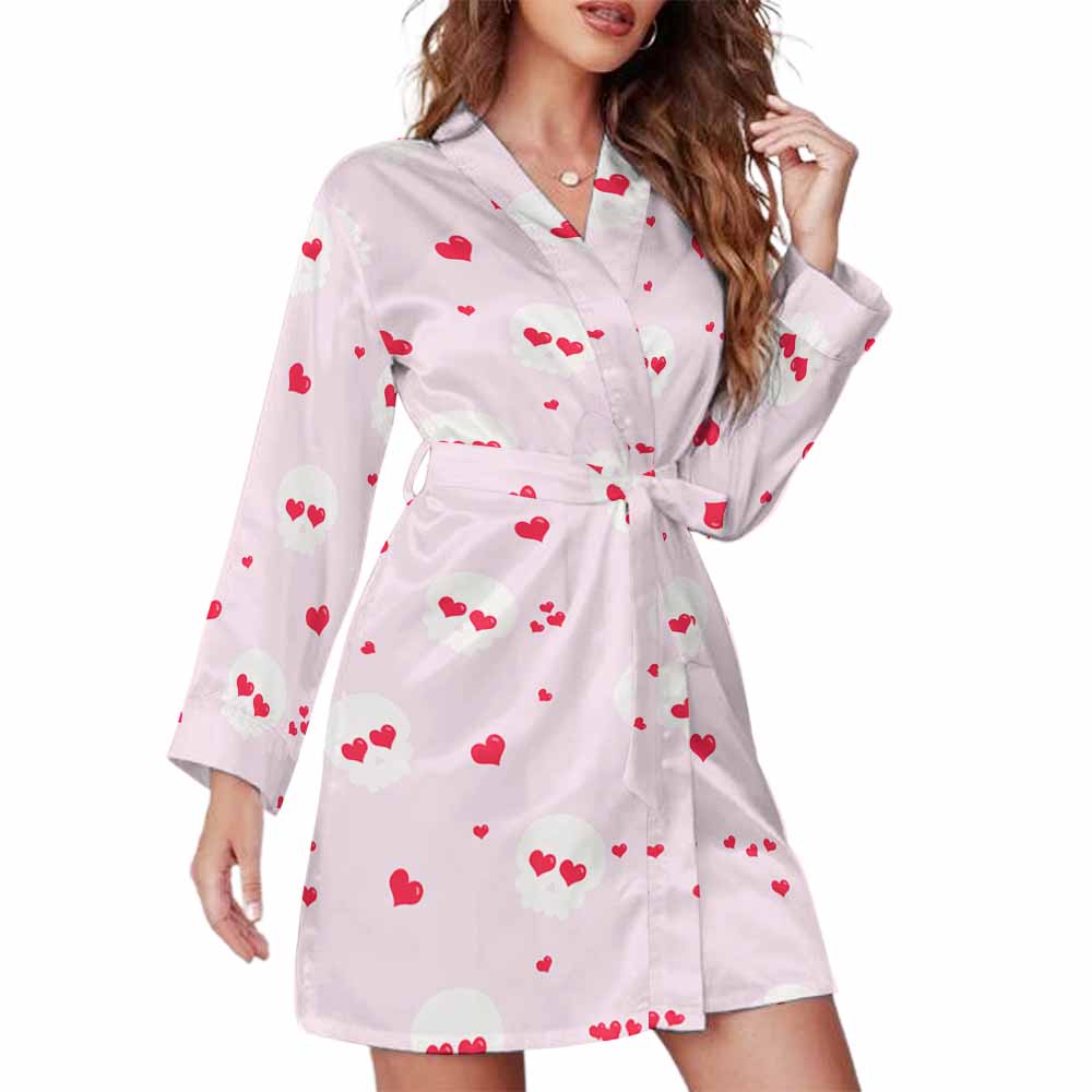 Cute Ladies Long Sleeve Belted Robe