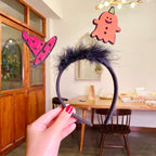 Halloween Headband Funny Black Hair Beard Makeup Ball Party Performance Props
