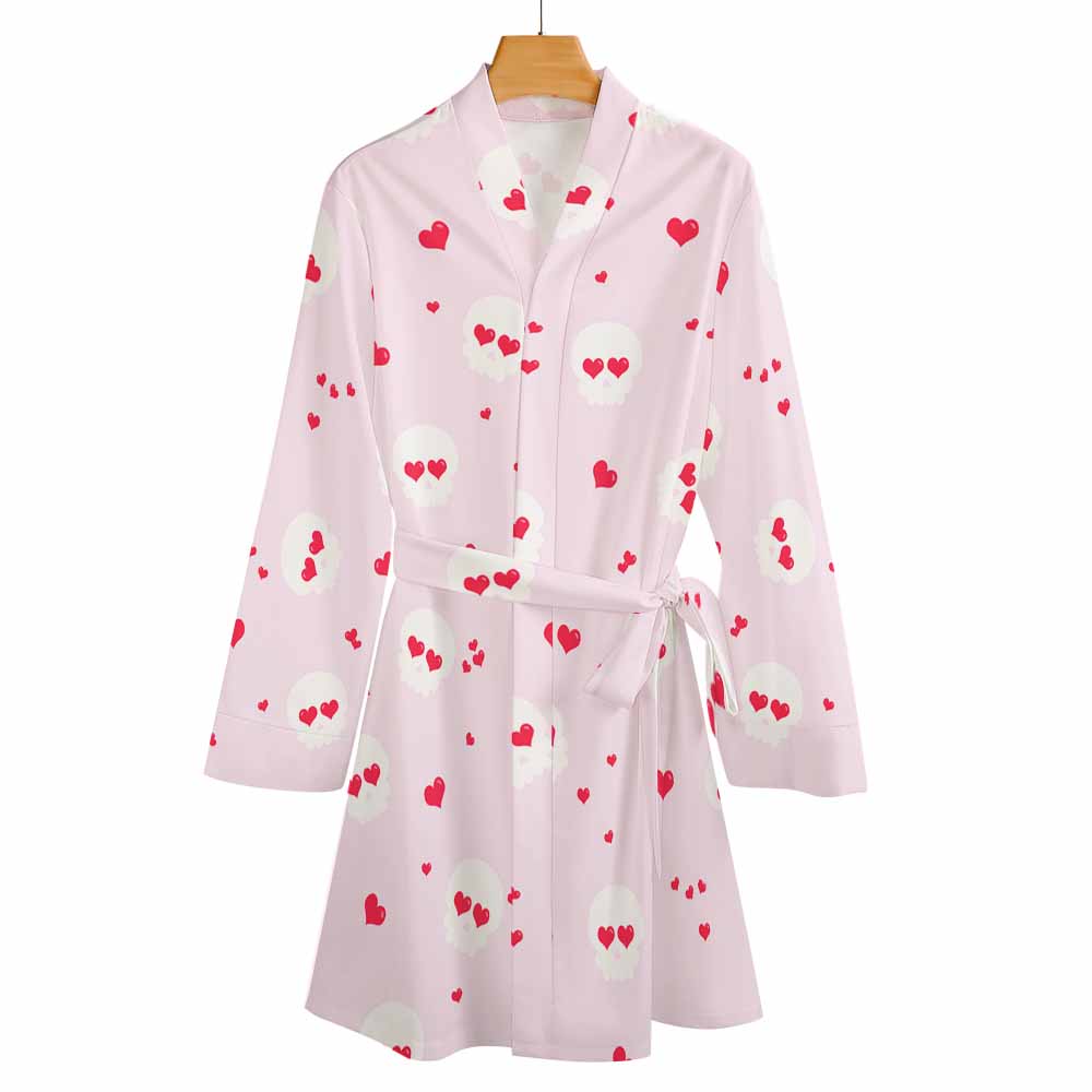 Cute Ladies Long Sleeve Belted Robe
