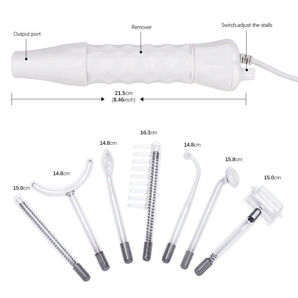 High Frequency Facial Device 7 Wands Electrode Glass Spot Tube Acne Spot Tool